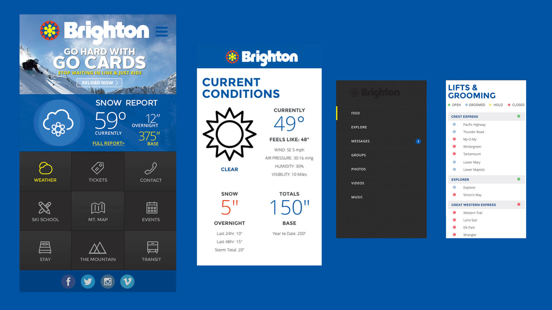 Mobile Website Designs - Brighton Ski Resort